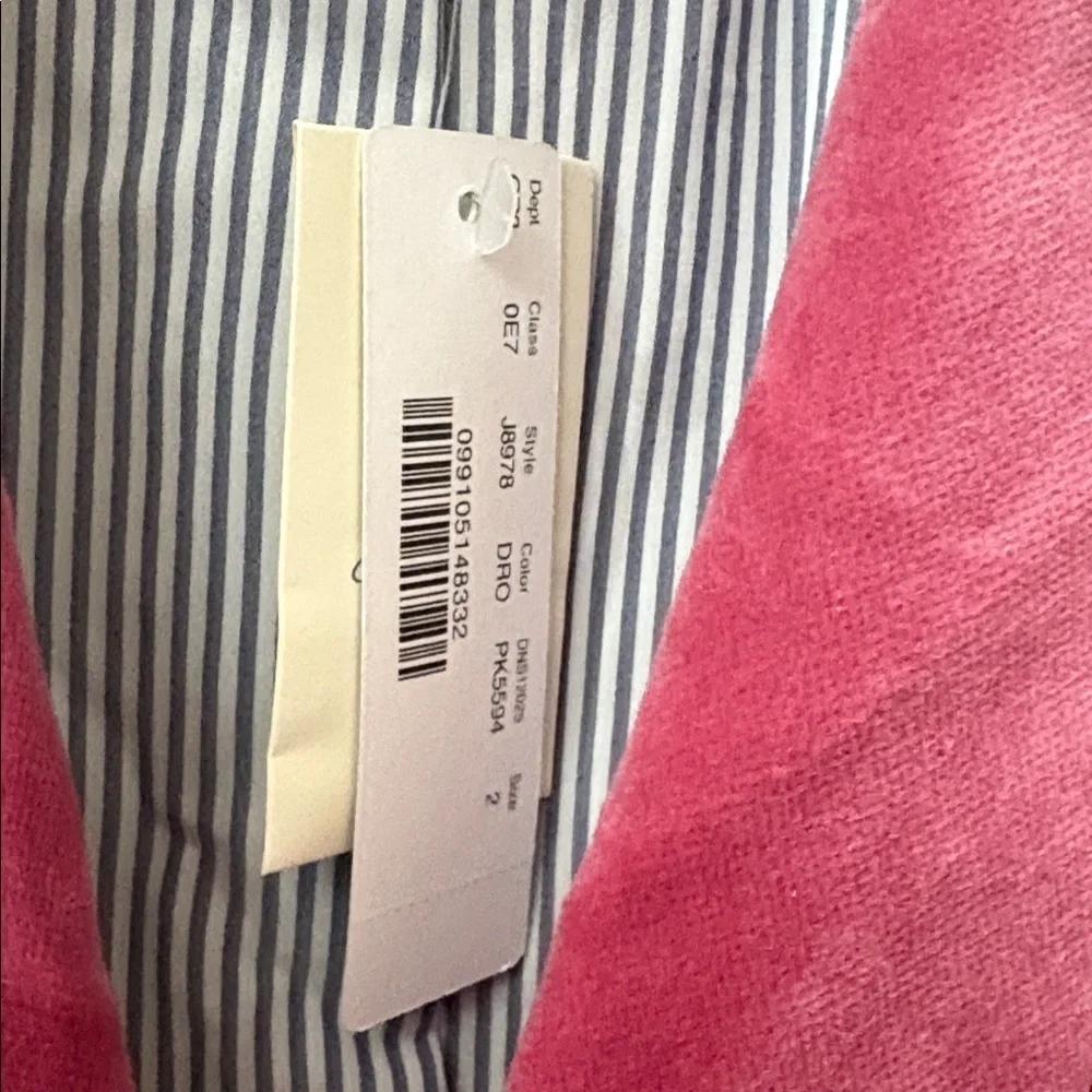 J. Crew NWT Parke Velvet Women's Blazer - size 2 - pink - 100% cotton